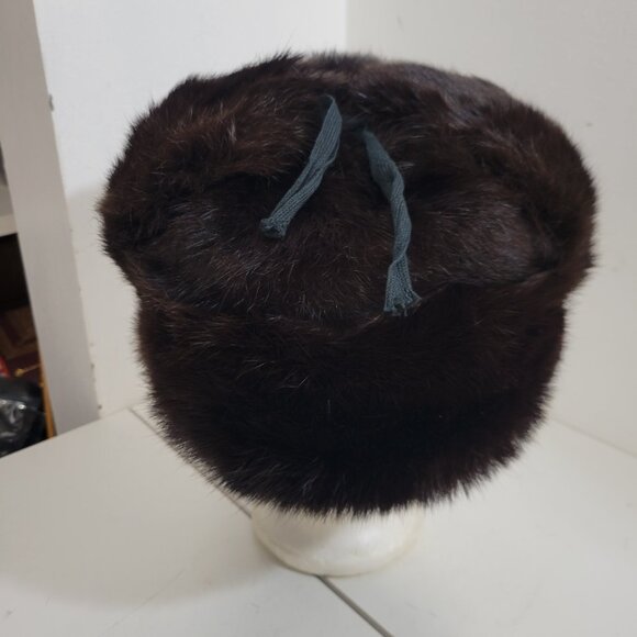 Authentic Usanka Russian Black Mink Fur Hat Small main image 5